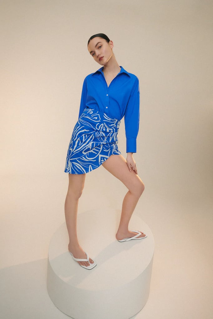 Draped Printed Skirt