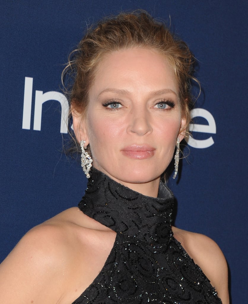 Uma Thurman Hair And Makeup At Golden Globes Afterparties 2014