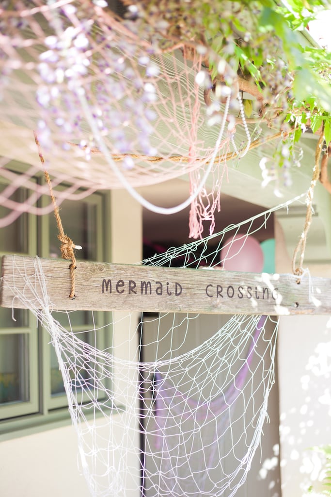 "Once officially princesses of the sea, the girls got to have lunch in our lavish mermaid grotto, designed by yours truly. They were completely immersed 'underwater,' surrounded by twinkling lights, bubbles, and of course, thing-a-ma-bobs."