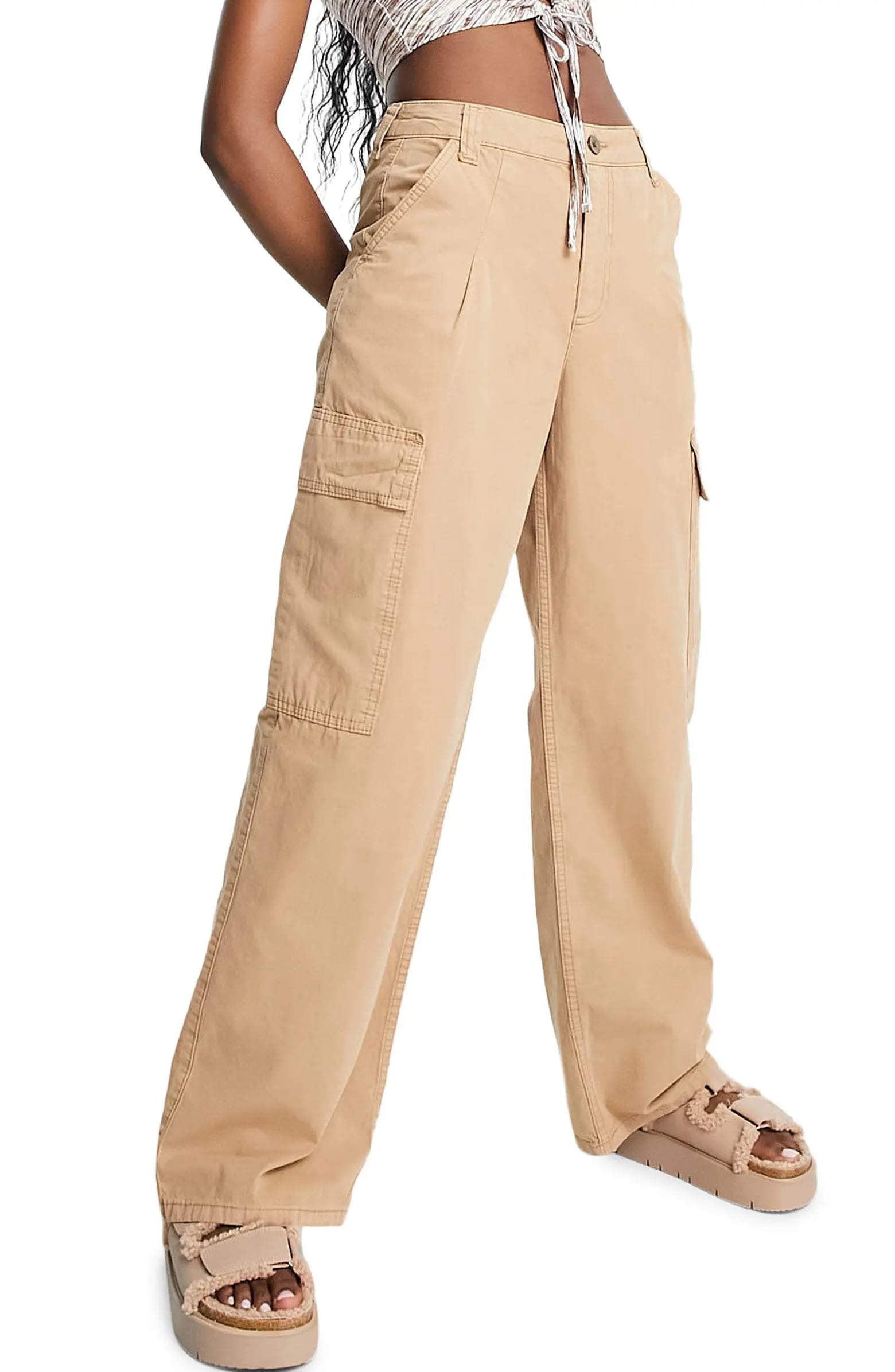 Ruched cargo pants tomato red | Trendy Pants - Lush Fashion Lounge