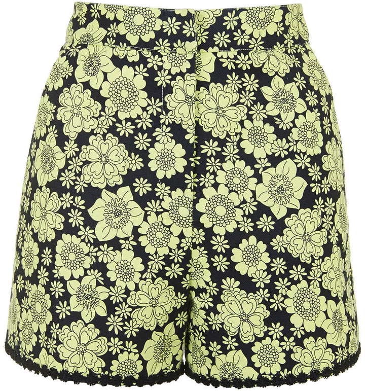 Topshop archive '60s floral psyche shorts ($70)