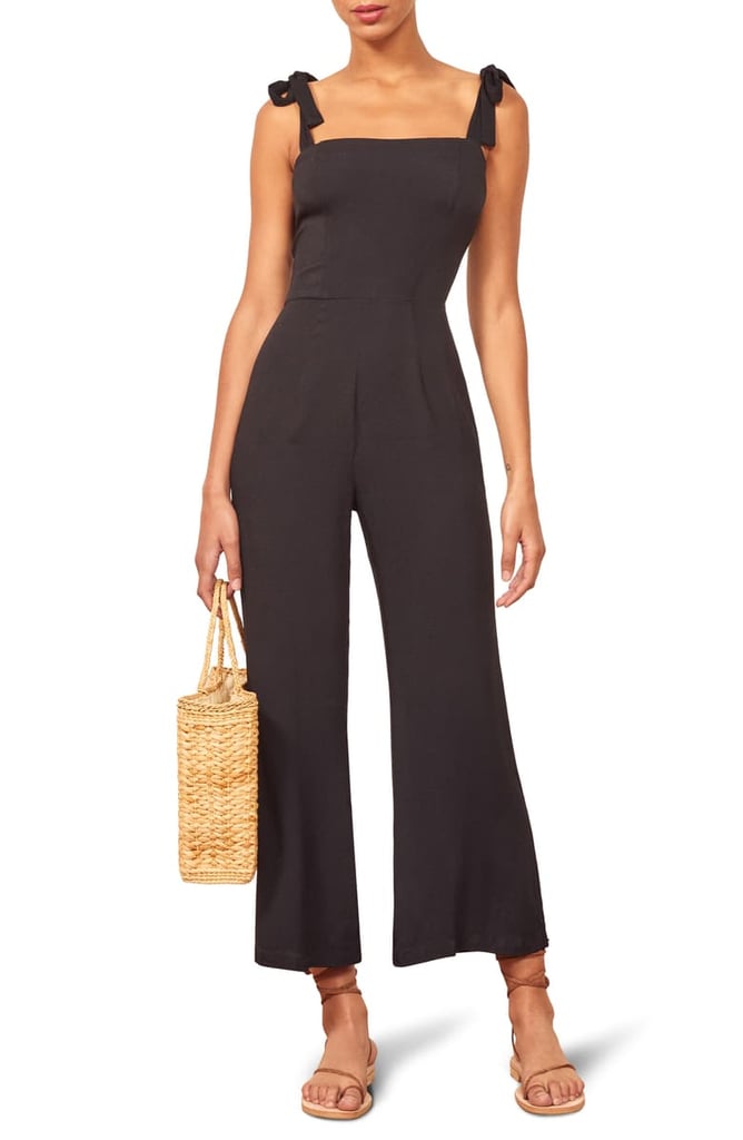Reformation Fay Sleeveless Tie-Shoulder Jumpsuit