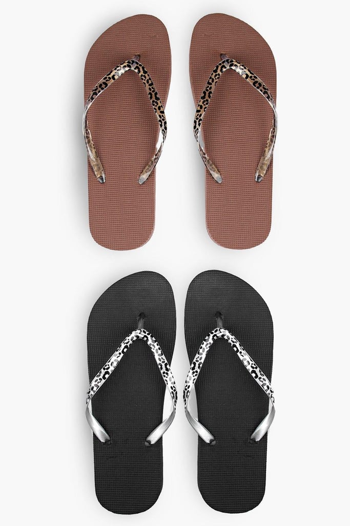 Boohoo Amy Animal Print Flip Flop Twin Pack ($10)