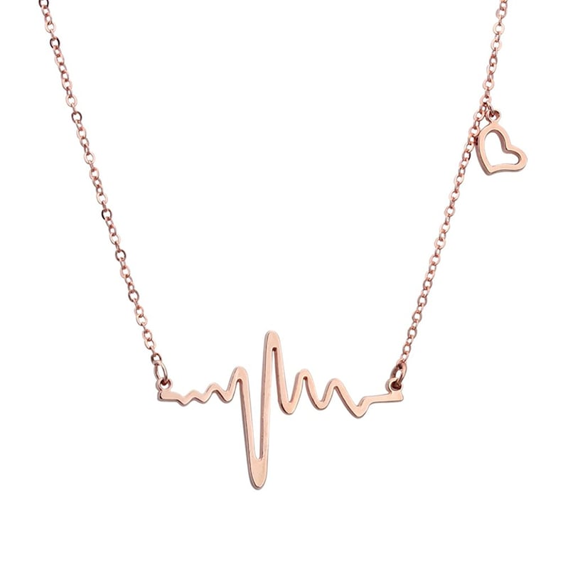 Elbluvf Heart Beat Love Cardiogram Necklace