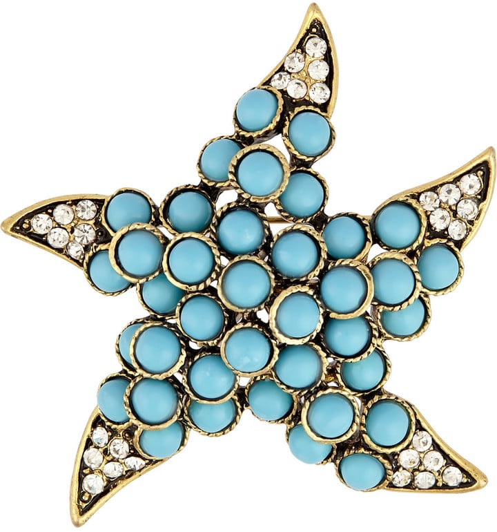 Kenneth Jay Lane Turquoise Starfish Brooch
