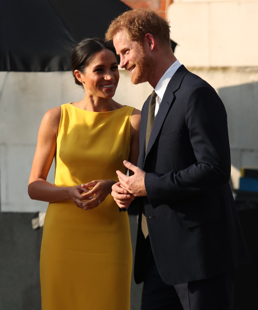 Meghan Markle Yellow Brandon Maxwell Dress