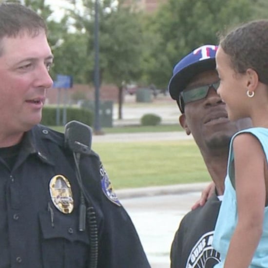 Police Officer Calms Scared Young Girl After Dad Pulled Over