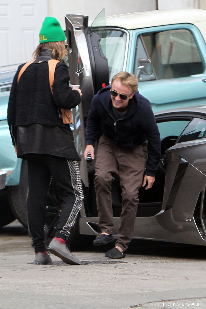 Tom Felton Driving a Lamborghini Aventador