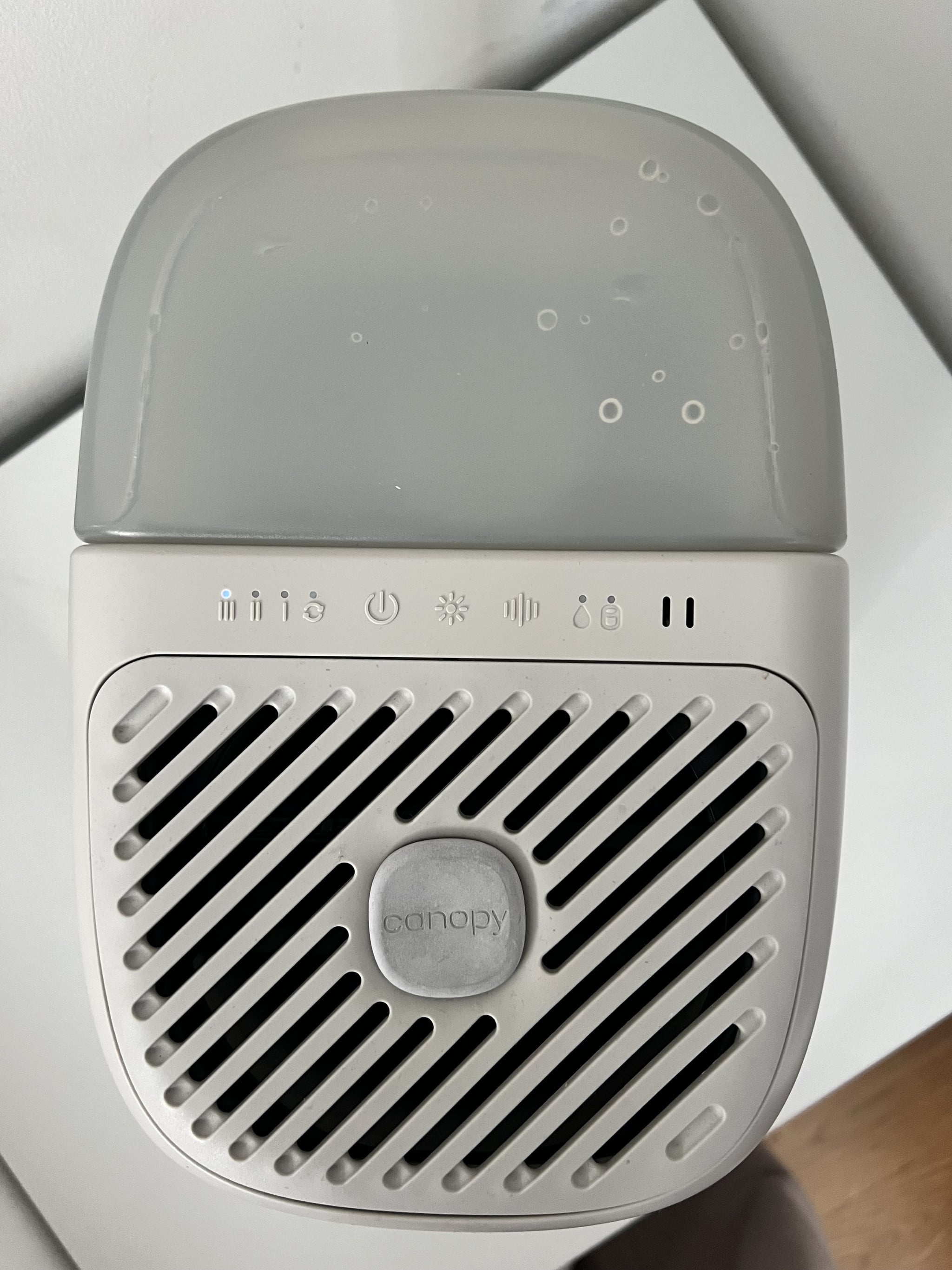 The control panel of the Canopy Bedside Humidifier 2.0.