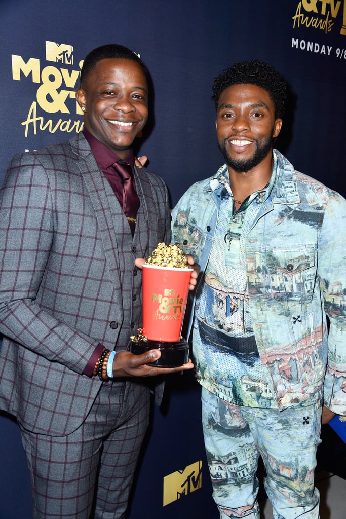 Chadwick Boseman Gives Award to James Shaw Jr. at MTV Awards