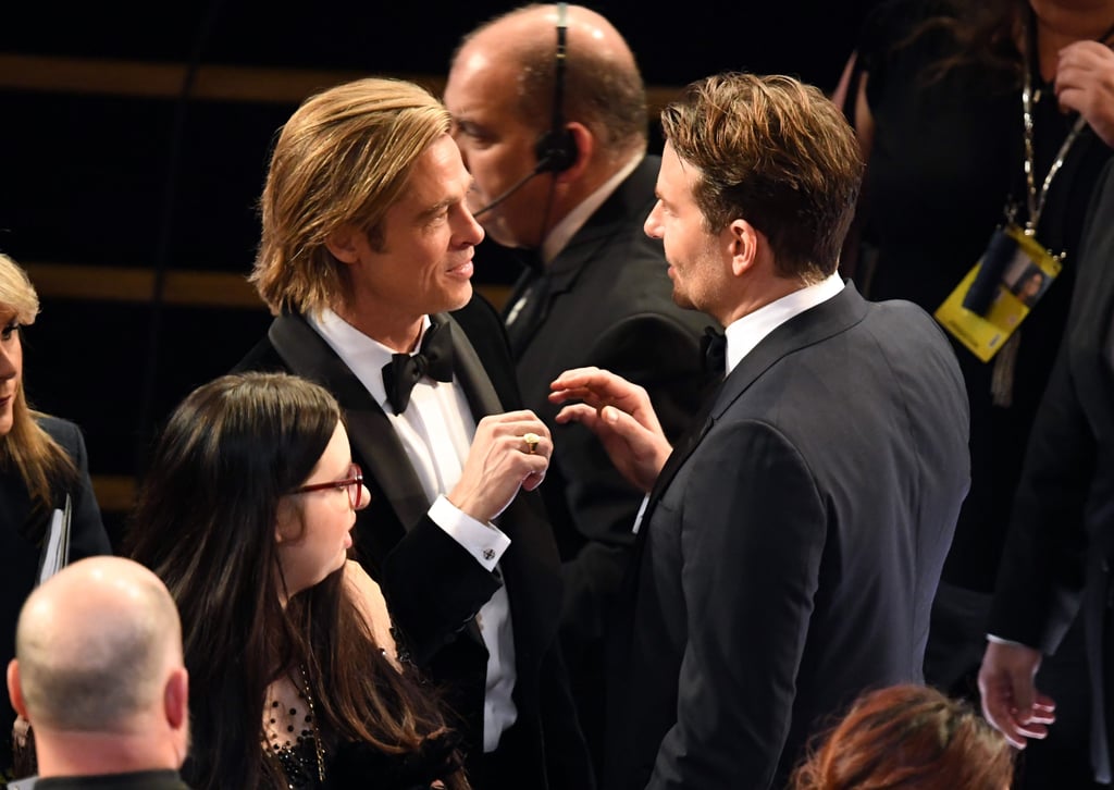 Photos of Brad Pitt and Bradley Cooper Talking at the Oscars