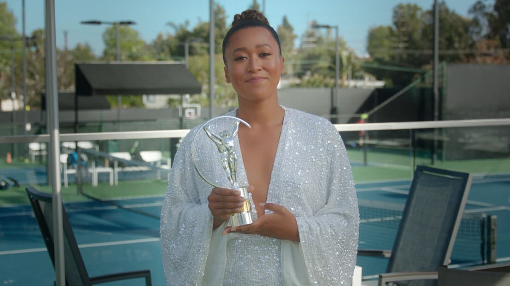 Naomi Osaka Wore a White Sequin ASOS Dress at Laureus Awards