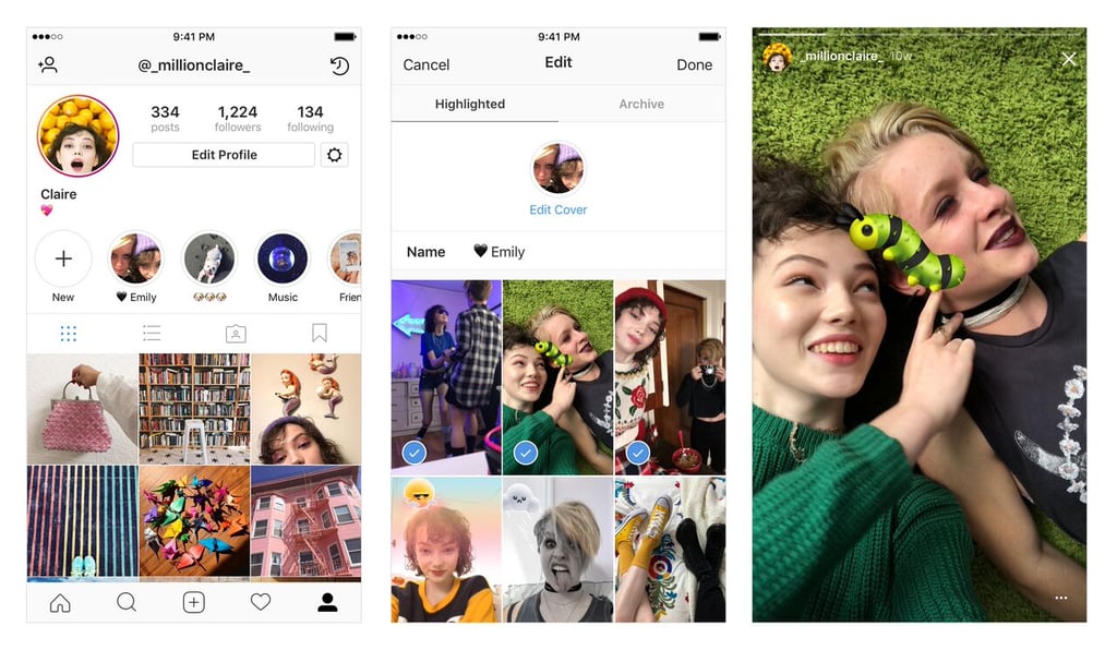 And voila! Now you've got Highlights on your profile.