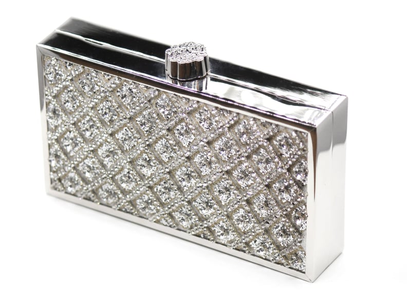 Minza Khan Yasmin Silver Clutch