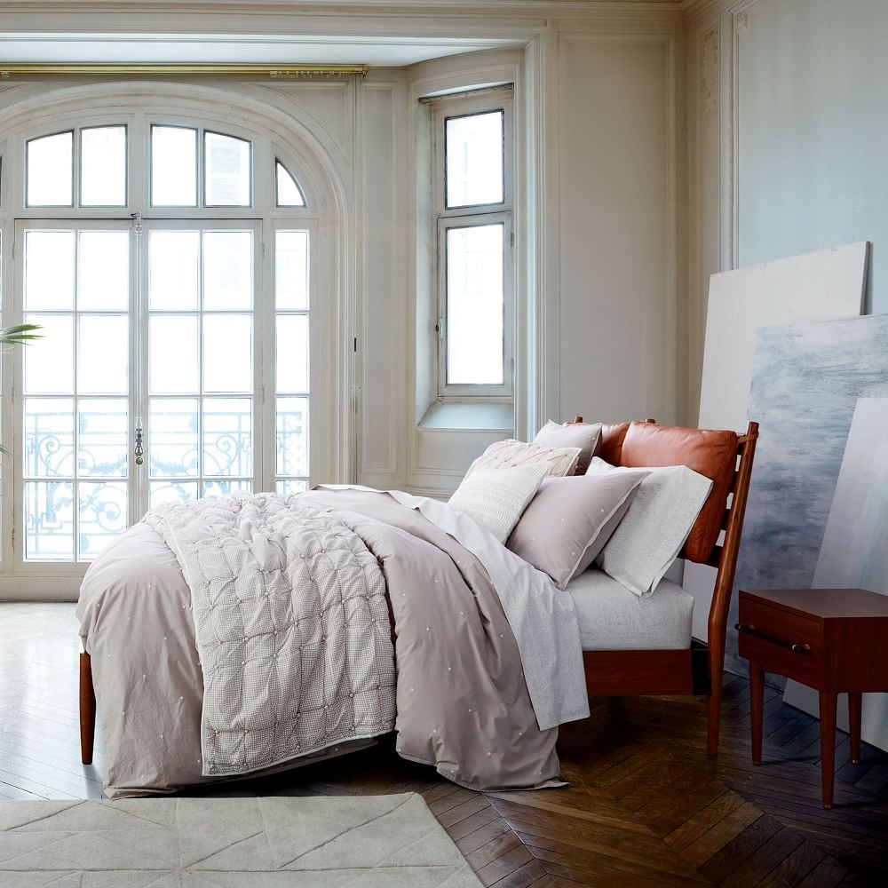 A Chic Leather Bed: West Elm Arne Bed