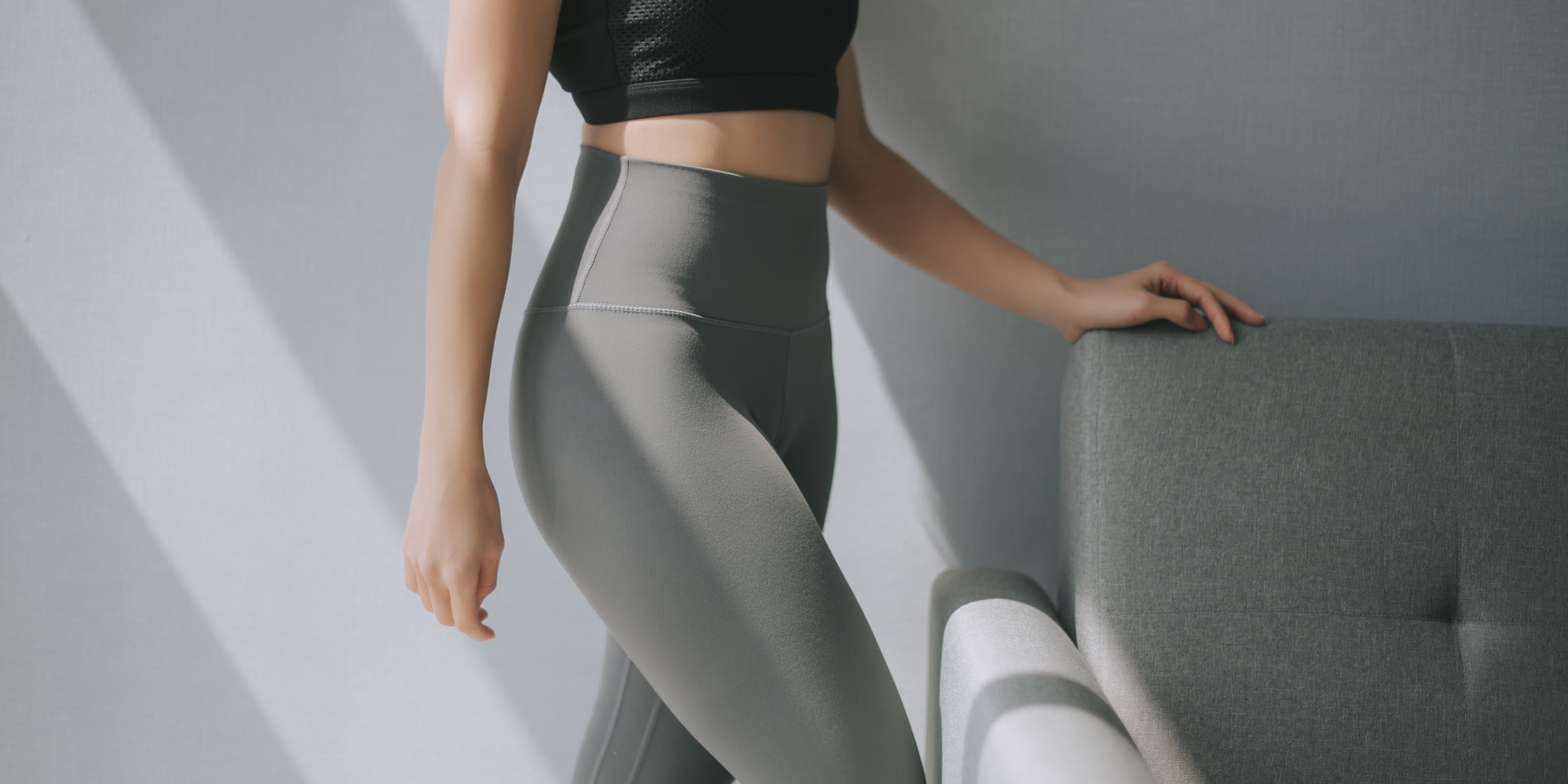 Pretty Little Thing Plus Grey Side Tape High Waisted Leggings