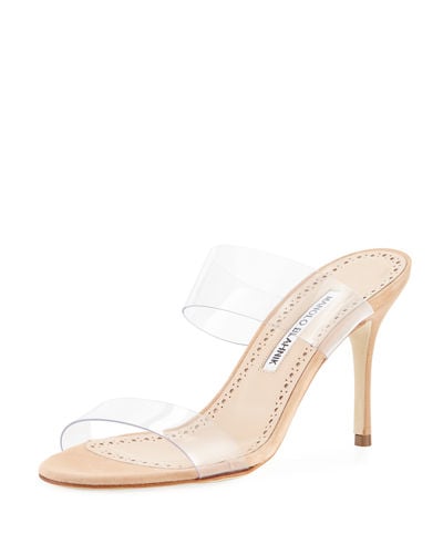 Manolo Blahnik Scolto PVC Two-Strap Sandals