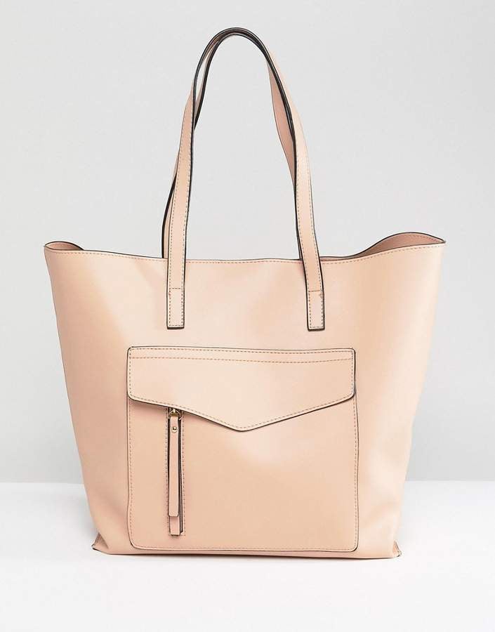 New Look Minimal Pocket Shopper Bag