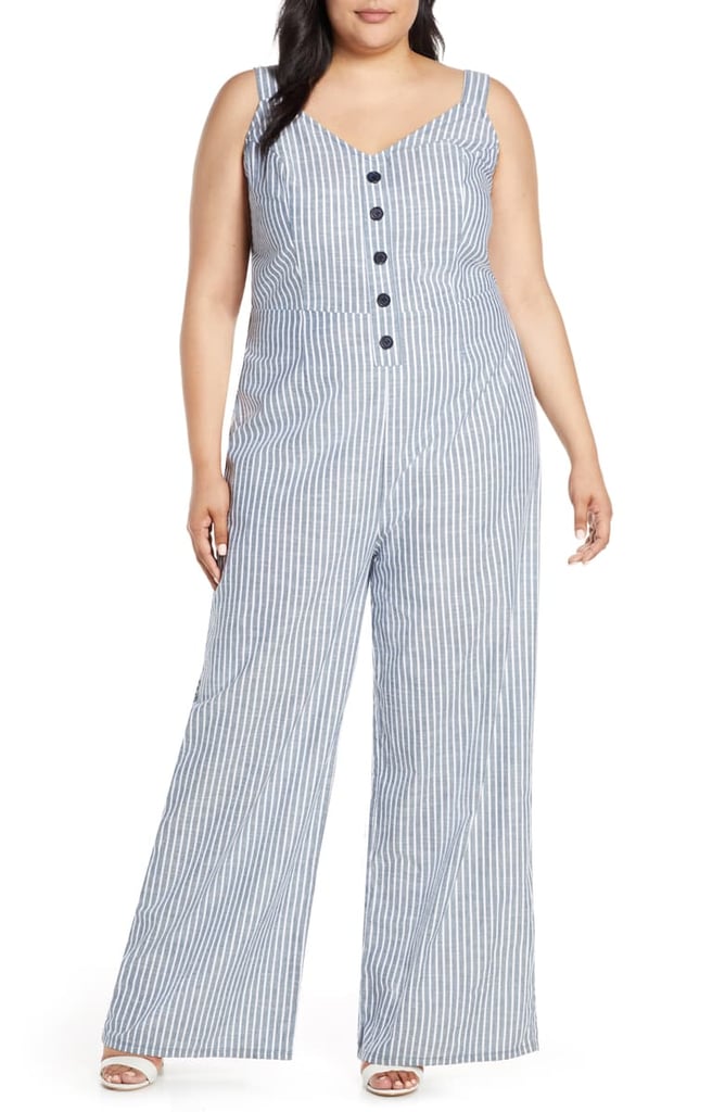 Rachel Rachel Roy Zarita Stripe Back Tie Cotton Jumpsuit