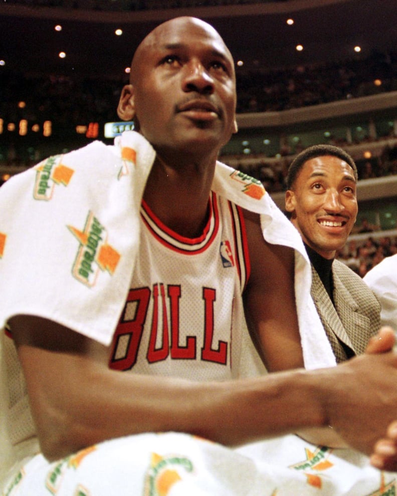 Michael Jordan and Scottie Pippen During a Milwaukee Bucks v Chicago Bulls Game in 1997