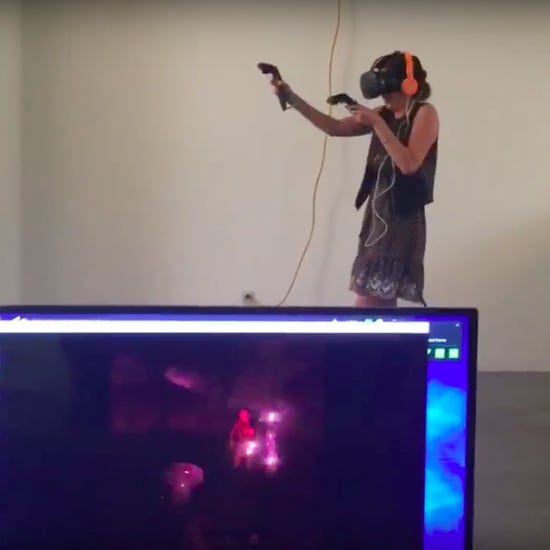 Woman Freaks Out in Virtual Reality Zombie Game