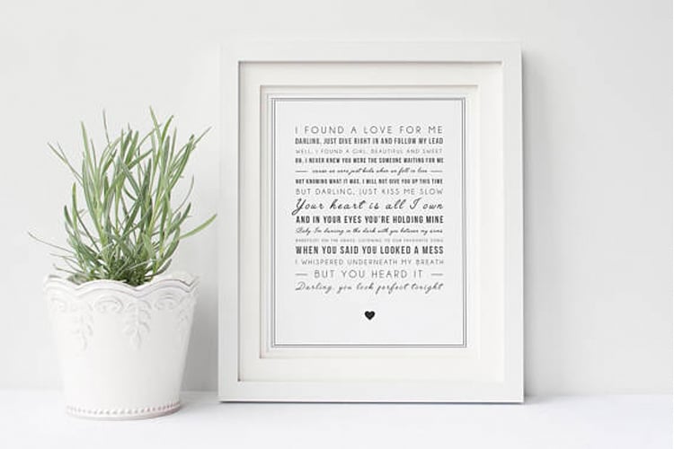 “Perfect” Song Lyrics Print