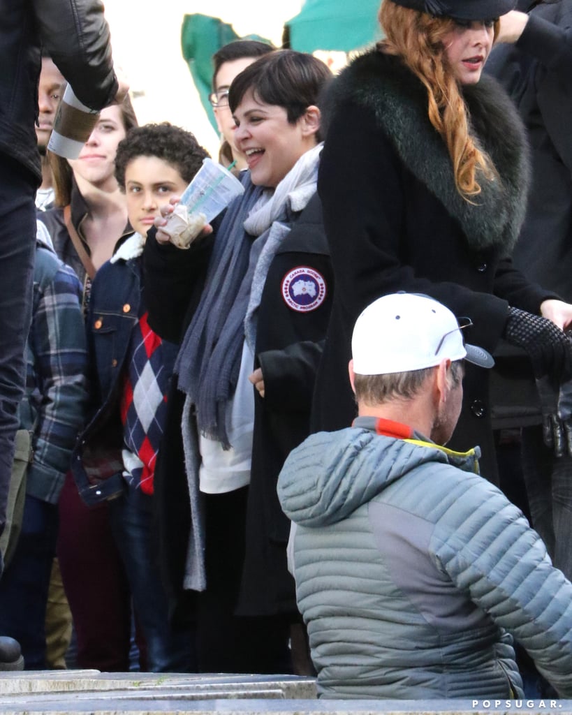 Ginnifer Goodwin and Josh Dallas on OUAT Set March 2016