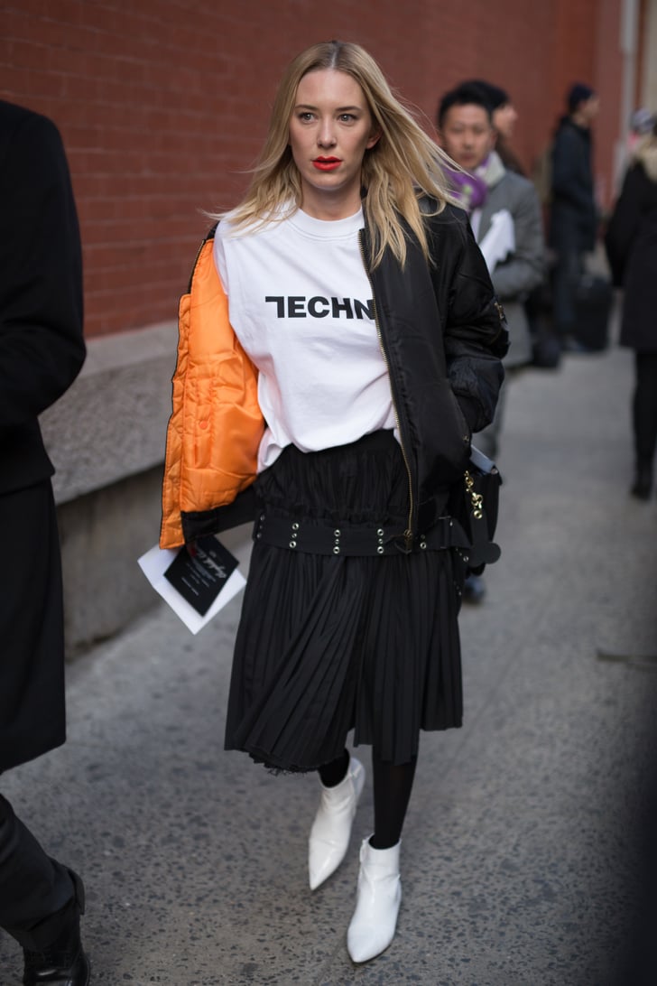 Throw on a bomber jacket over a simple tee and style it with a How to