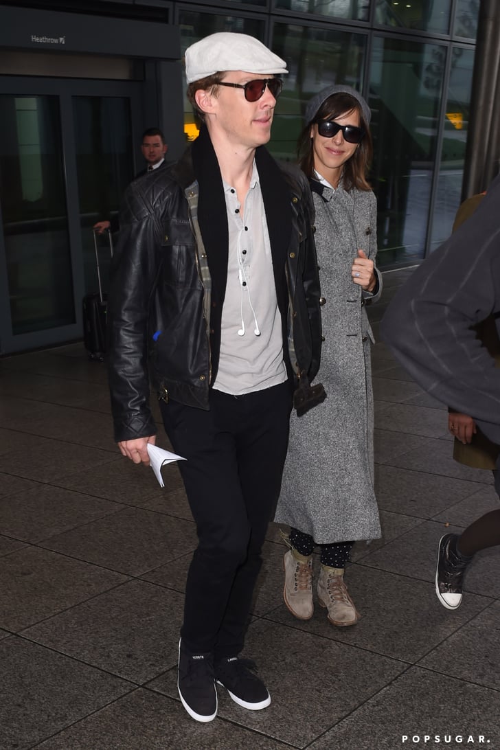Benedict Cumberbatch and Sophie Hunter at Heathrow Airport | POPSUGAR ...