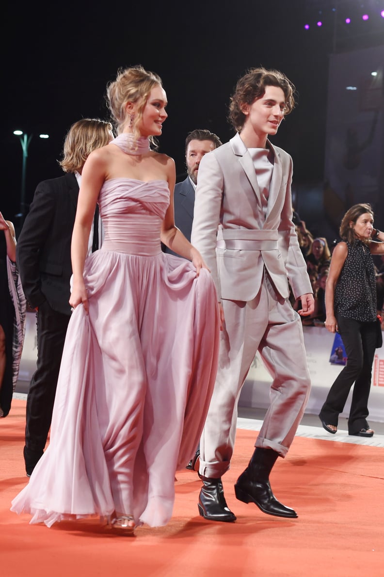 Lily-Rose Depp and Timothée Chalamet at The King Premiere