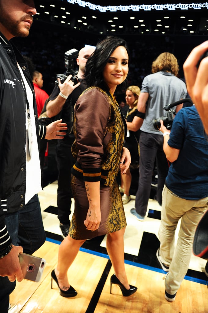 Demi Lovato's Skirt Suit at Basketball Game July 2016