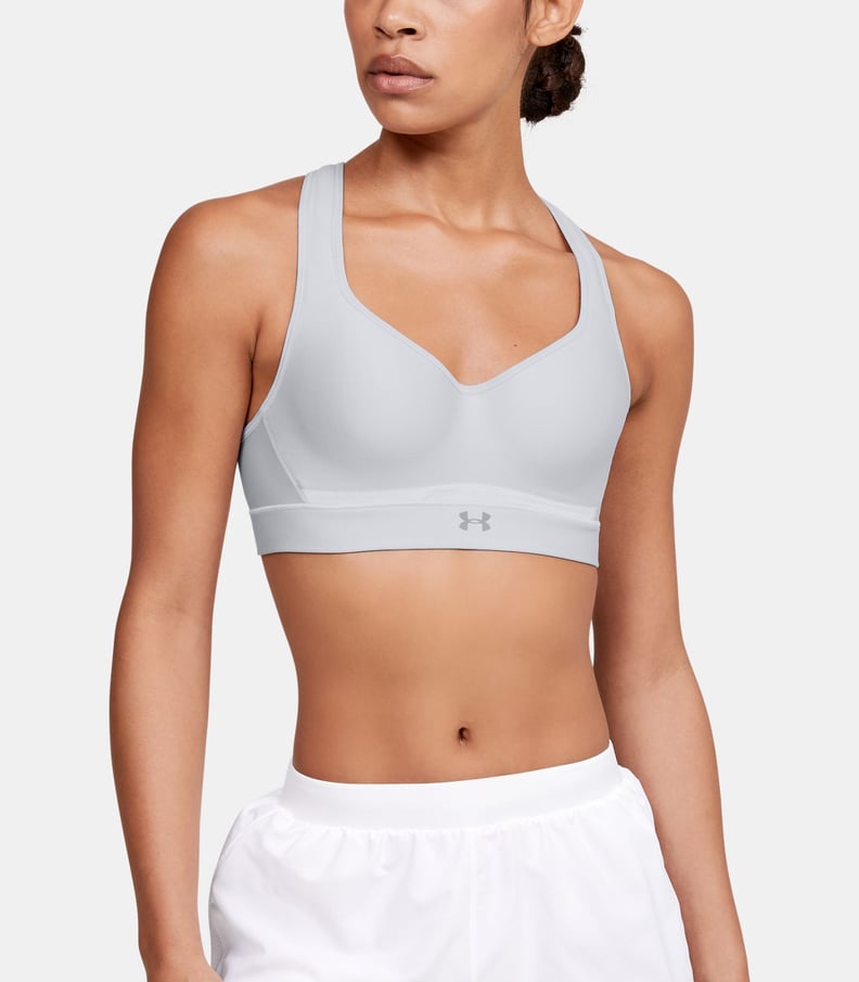 Under Armour Heatgear Medium Impact Sports Bra in White