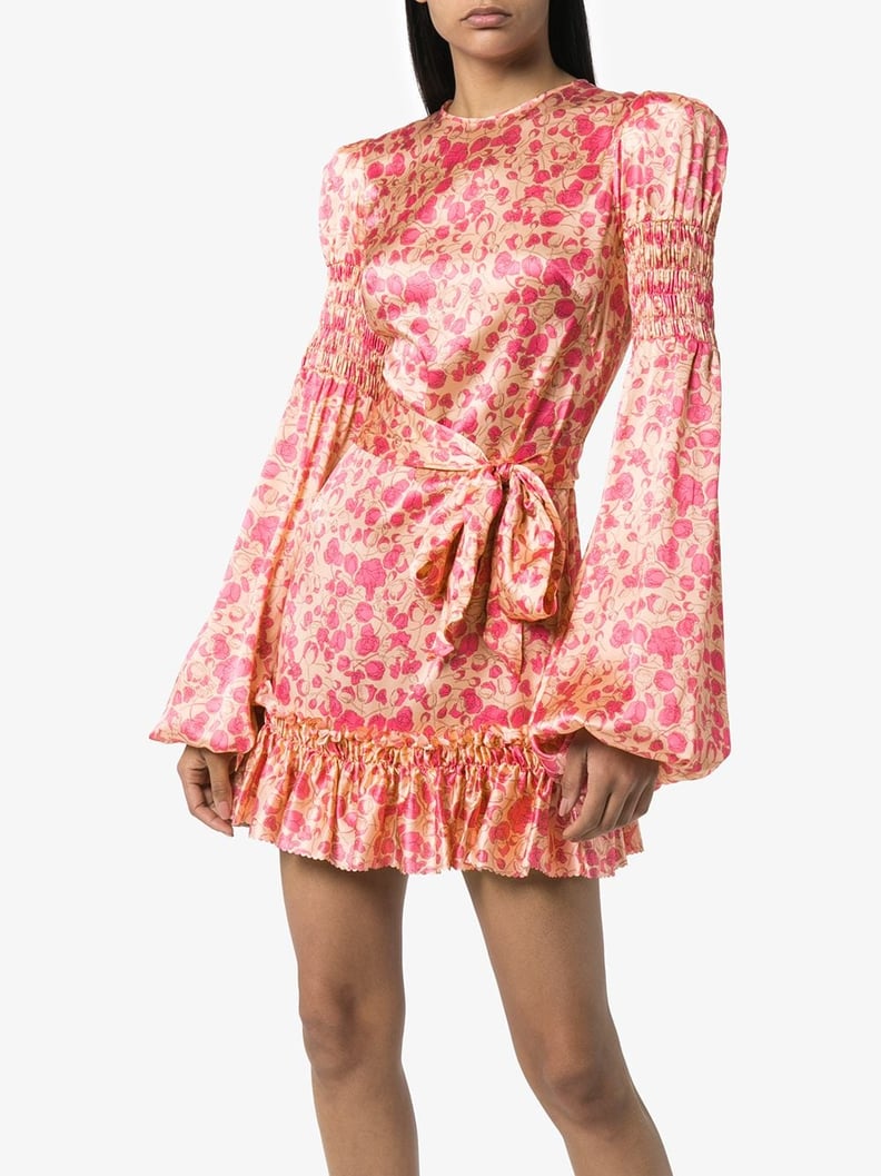 The Vampire's Wife Whole Lotta Frilled Shirred Floral-Print Mini Dress