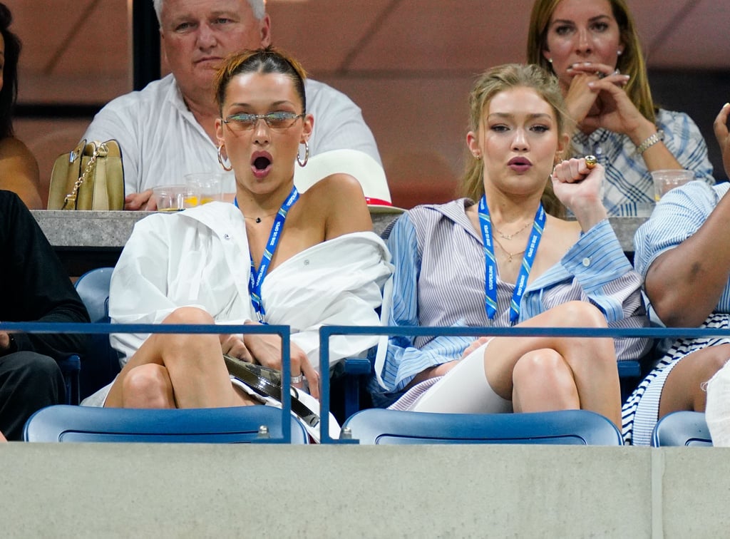Gigi and Bella Hadid at US Open in Button-Downs 2018