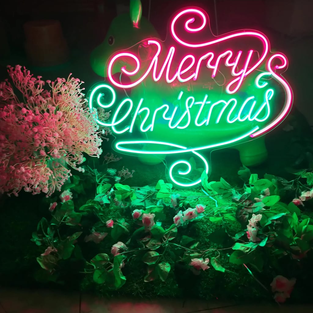 'Tis the Season: Merry Christmas Santa Claus Neon Sign