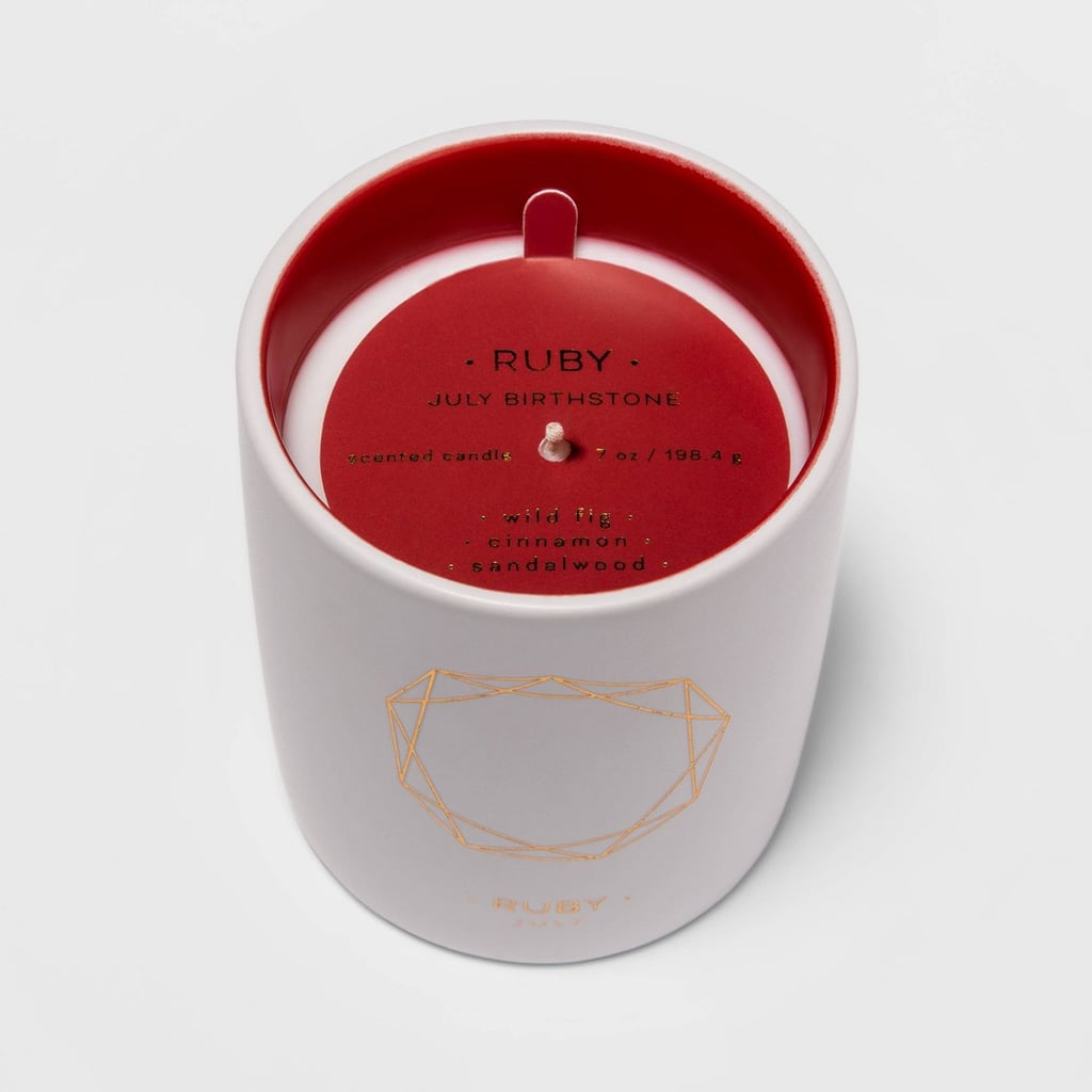 7oz Birthstone Ceramic Jar Ruby Candle (July)
