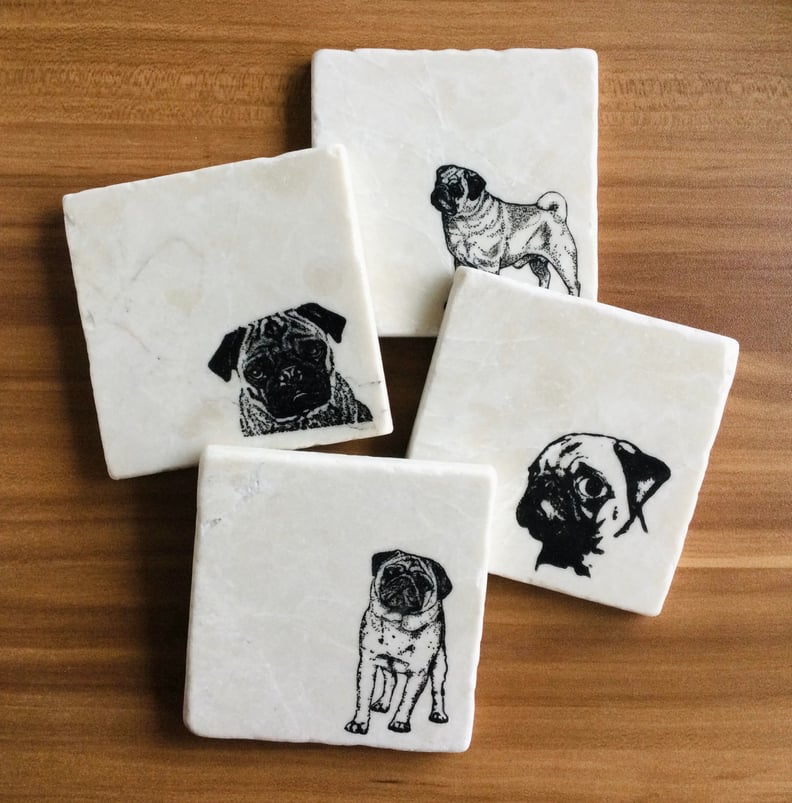 For Their Coffee Table: Pug Coasters