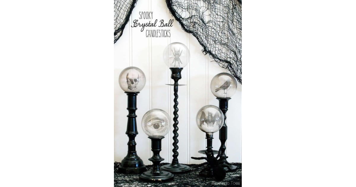 Crystal Ball Candlesticks DIY Vintage Halloween Decor POPSUGAR Home