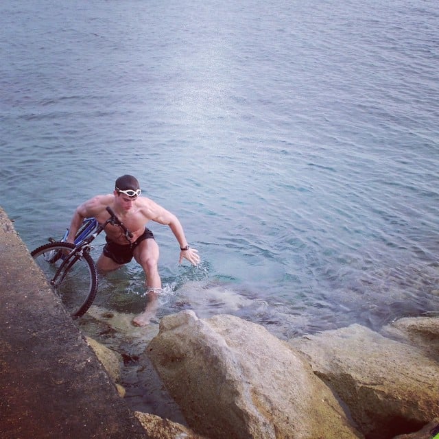 We can only assume this is a photo of him training for a triathlon. Either that, or he's also a freakin' merman.
