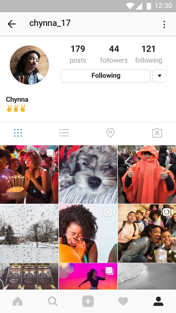 This is how a gallery on Instagram will look.
