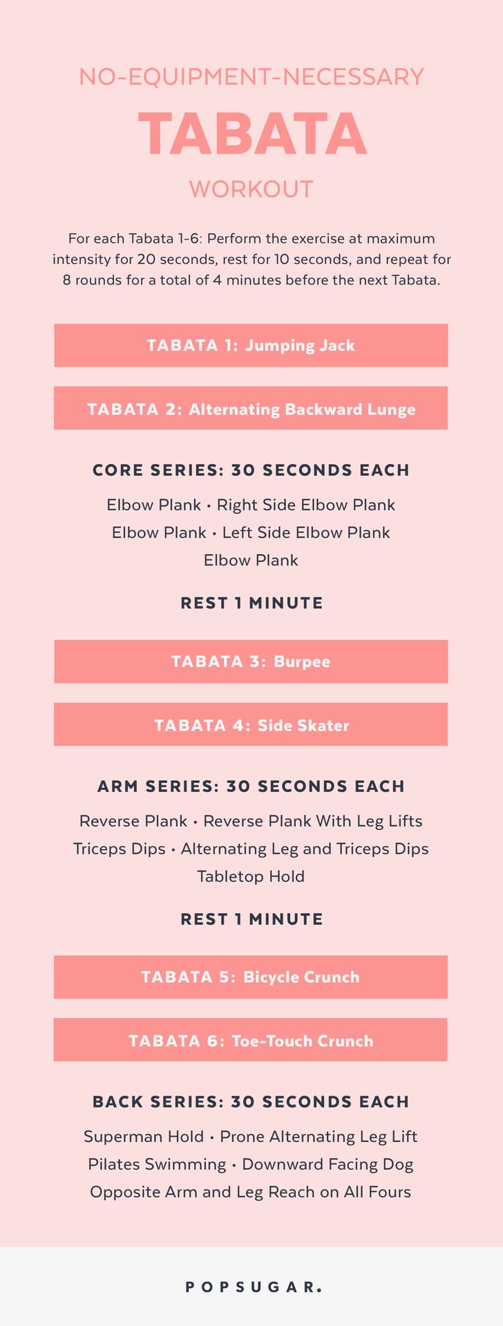 Printable Tabata Workout Popsugar Fitness