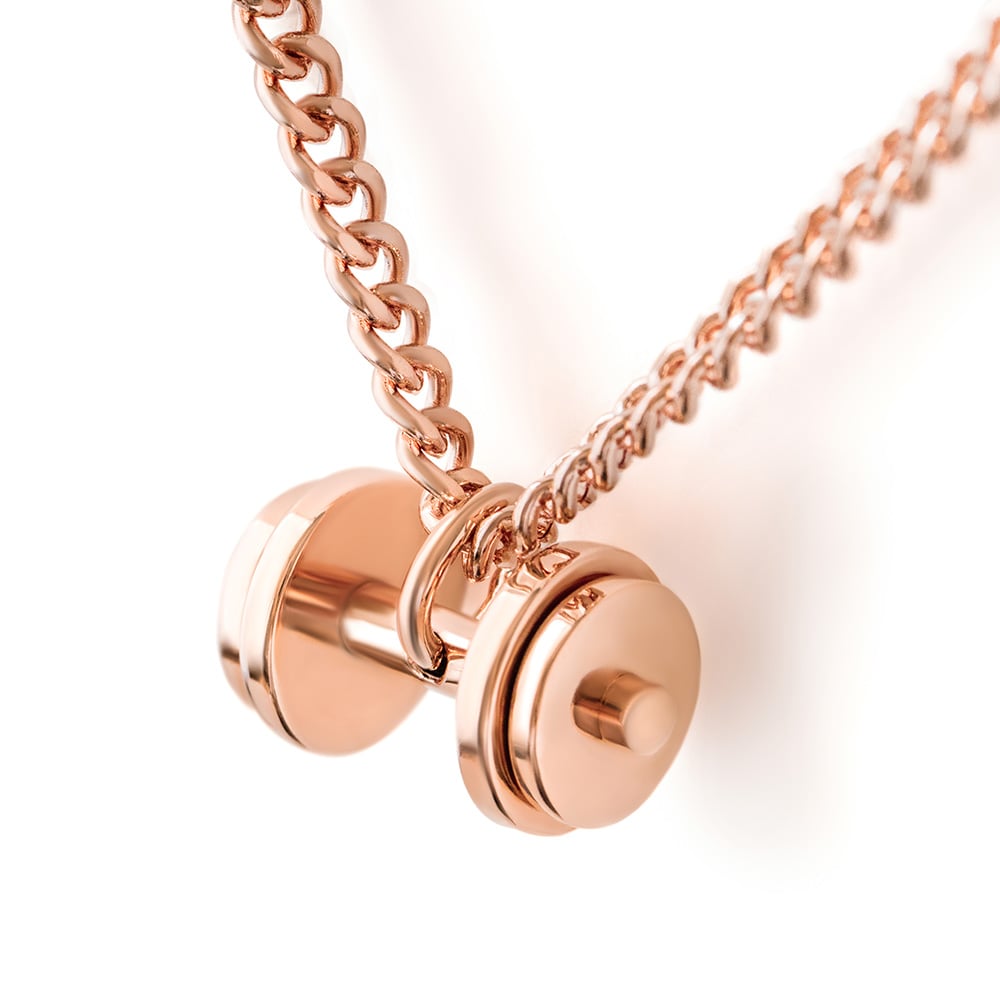 Rose Gold Dumbbell Necklace