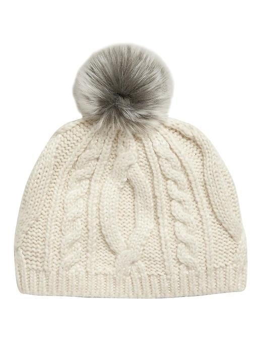 Metallic Cable-Knit Beanie