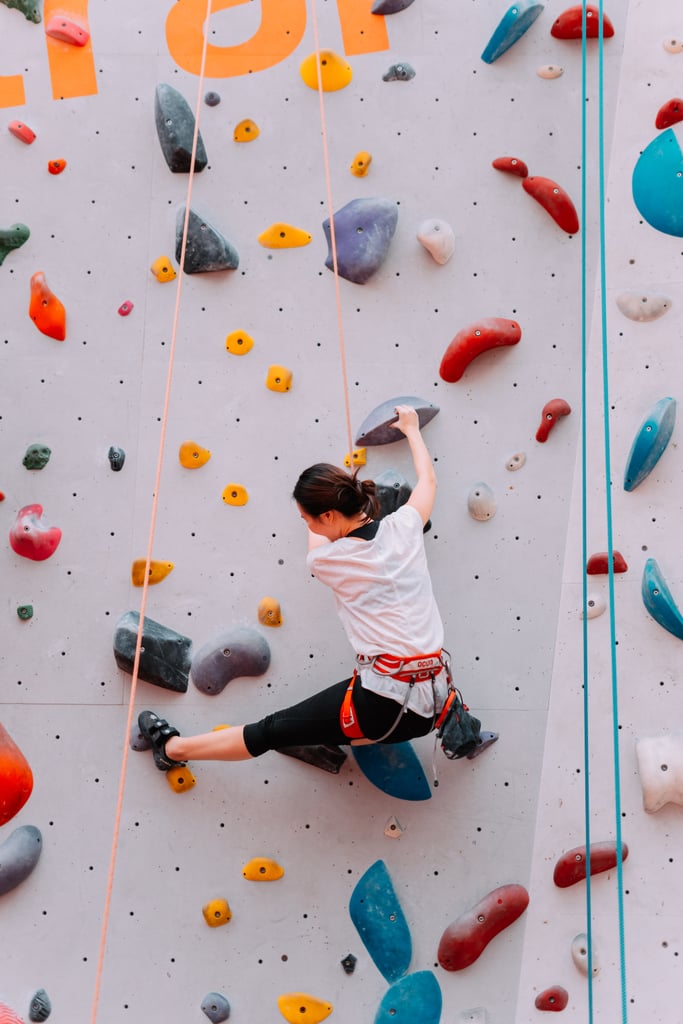 Check out an indoor rock climbing gym.