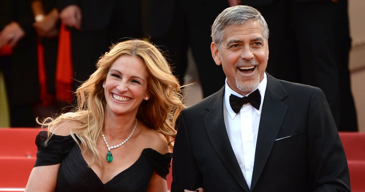 Julia Roberts Wears Custom Gown Entirely Covered in Photos of George Clooney