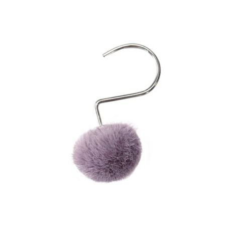 Faux Fur Pom Pom Shower Hooks