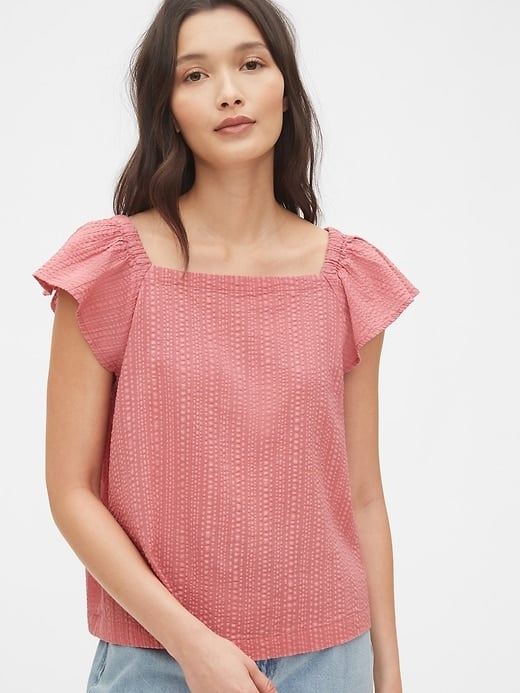 Gap Squareneck Flutter Sleeve Top