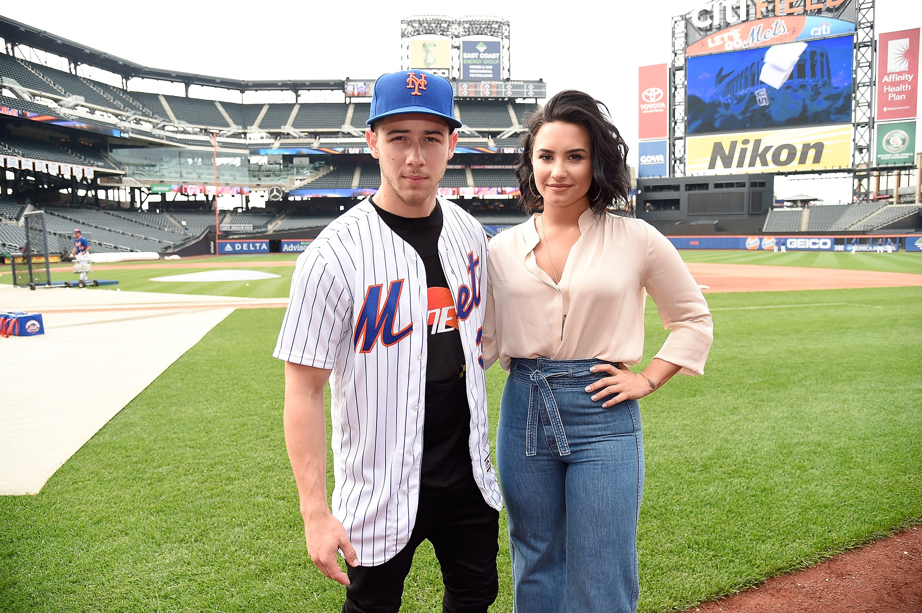 Demi Lovato looks stylish as she visits NY Mets with Nick Jonas