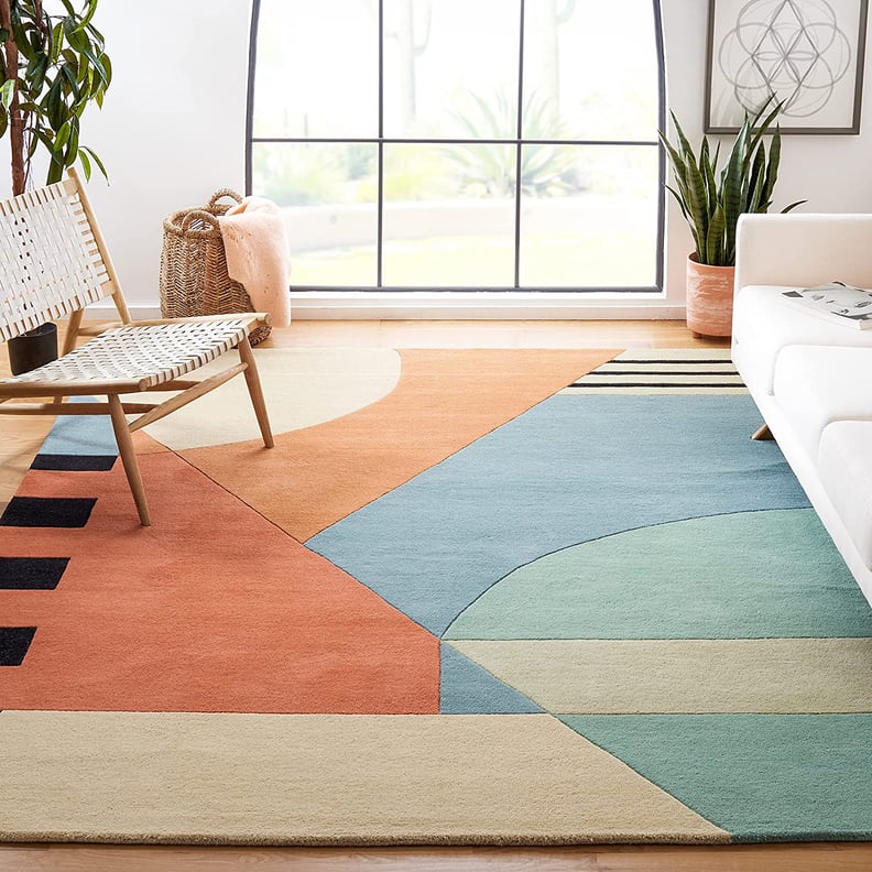 一个时髦的地毯:本世纪中叶现代抽象的羊毛地毯