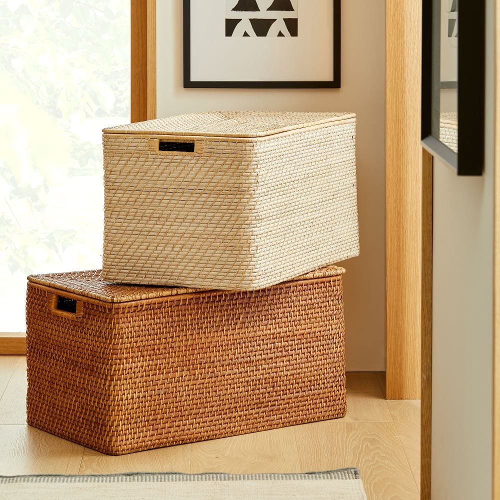 West Elm Modern Weave Lidded Storage Baskets